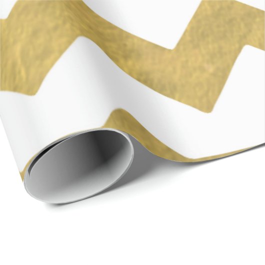 Imitat-Zickzack Gold u. weißes Verpackungs-Papier Geschenkpapier (Rolleneckpunkt)