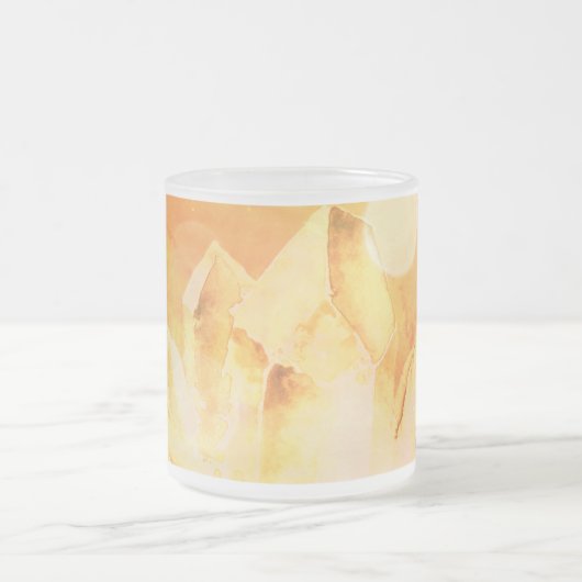 *~* Imitat-Zitrinheilender Energiekristallzen Mattglastasse (Mittel)