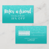 Imitataqua-Glittertypographie der Empfehlungskarte (Vorne/Hinten)