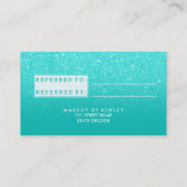 Imitataqua-Glittertypographie der Empfehlungskarte (Rückseite)