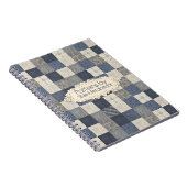 Imitatdenim blaues steppendes quilter Sahnemuster Notizblock (Rechte Seite)