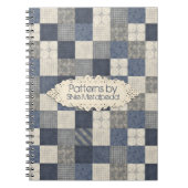 Imitatdenim blaues steppendes quilter Sahnemuster Notizblock (Vorderseite)
