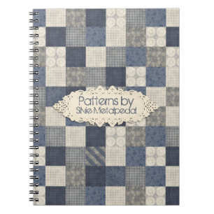 Imitatdenim blaues steppendes quilter Sahnemuster Notizblock