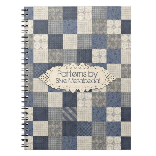 Imitatdenim blaues steppendes quilter Sahnemuster Notizblock (Vorderseite)