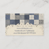 Imitatdenim blaues steppendes quilter Sahnemuster Visitenkarte (Rückseite)