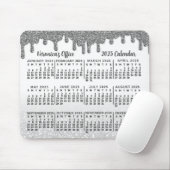 Imitate 2025 Jahre Kalender Silver Glitzer Tropfen Mousepad (Mit Mouse)