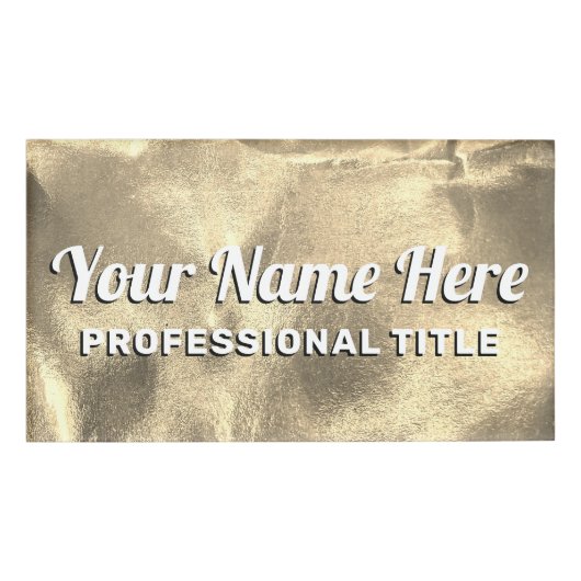 Imitate 24K Gold Leaf Brushed Metallic Beruflich Namenschild (Vorderseite)