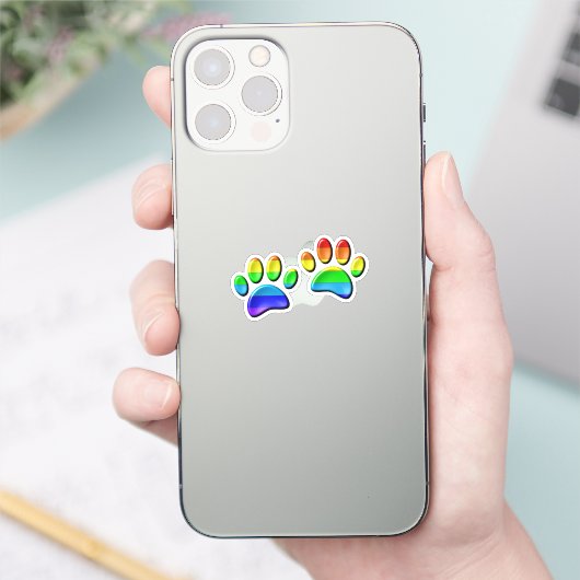 Imitate 3D-Regenbogen-Hundetext Aufkleber (Telefon)