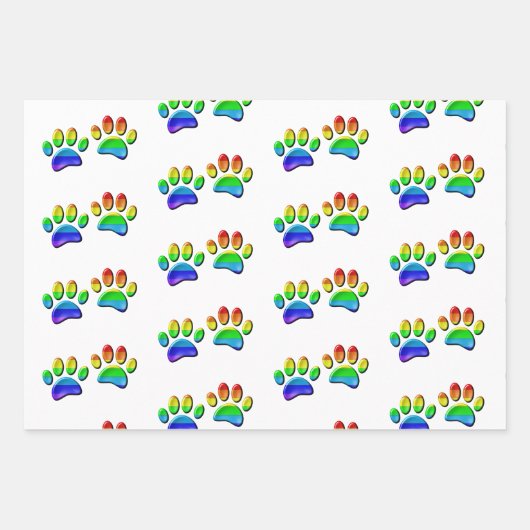 Imitate 3D-Regenbogen-Hundetext Geschenkpapier Set (Vorderseite 3)