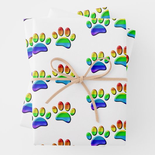Imitate 3D-Regenbogen-Hundetext Geschenkpapier Set (Beispiel)