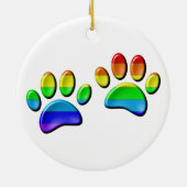 Imitate 3D-Regenbogen-Hundetext Keramik Ornament (Hinten)