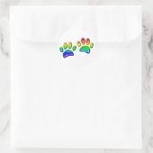 Imitate 3D-Regenbogen-Hundetext Runder Aufkleber (Tasche)