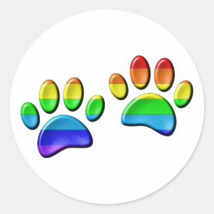 Imitate 3D-Regenbogen-Hundetext Runder Aufkleber