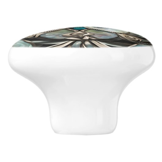 Imitate Abalone und Silber Keramikknauf (Seitenansicht)