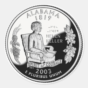 Imitate Alabama Staat Quarter Spirit of Courage Runder Aufkleber