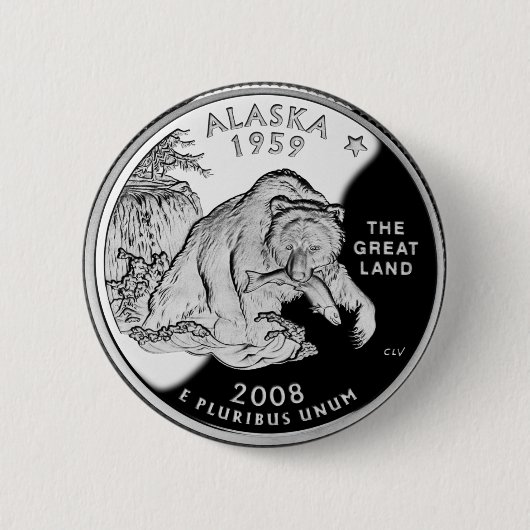 Imitate Alaska Staat Quarter The Great Land Grizzy Button (Vorderseite)