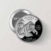 Imitate Alaska Staat Quarter The Great Land Grizzy Button (Vorne & Hinten)