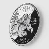 Imitate Alaska Staat Quarter The Great Land Grizzy Große Wanduhr (Winkel)