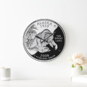Imitate Alaska Staat Quarter The Great Land Grizzy Große Wanduhr (Zuhause)