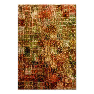 Imitate Alligator Animal Skin Leather Red Brown Fotodruck