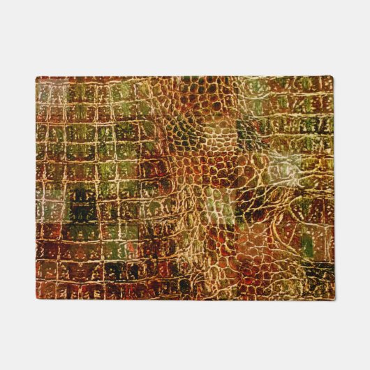 Imitate Alligator Animal Skin Leather Red Brown Fußmatte (Vorderseite)