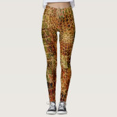 Imitate Alligator Animal Skin Leather Red Brown Leggings (Vorderseite)