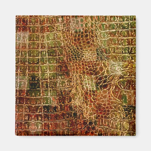 Imitate Alligator Animal Skin Leather Red Brown Magnet (Vorne)