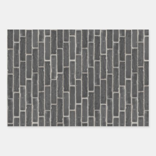 Imitate Alte braune Schwarz-weiße Mauer Geschenkpapier Set (Vorderseite 3)