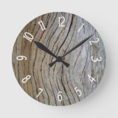 Imitate Alte gekurbelte Zypressenbaumbraue Runde Wanduhr (Vorderseite)