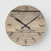 Imitate Alte Holzfässer ・ kundenspezifisch Runde Wanduhr (Vorderseite)