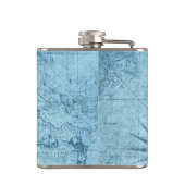 Imitate Alte Weltkarte, 6oz Vinyl Wrapped Hip Flas Flachmann (Rückseite)