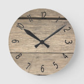 Imitate Altes Holzfass Runde Wanduhr (Vorderseite)