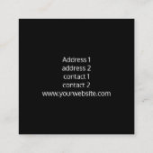 Imitate Ananas-Monogramm aus Gold auf heißen rosa Quadratische Visitenkarte (Rückseite)