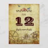 Imitate Antique Gold Viktorianisch Steampunk Hochz Postkarte (Vorderseite)