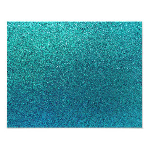 Imitate Aqua Aquamarin Türkis Blauer Glitzer Hint Fotodruck
