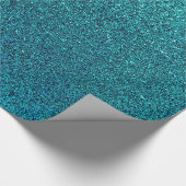 Imitate Aqua Aquamarin Türkis Blauer Glitzer Hinte Geschenkpapier (Ecke)