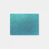 Imitate Aqua Aquamarin Türkis Blauer Glitzer Hinte Post-it Klebezettel (Vorderseite)