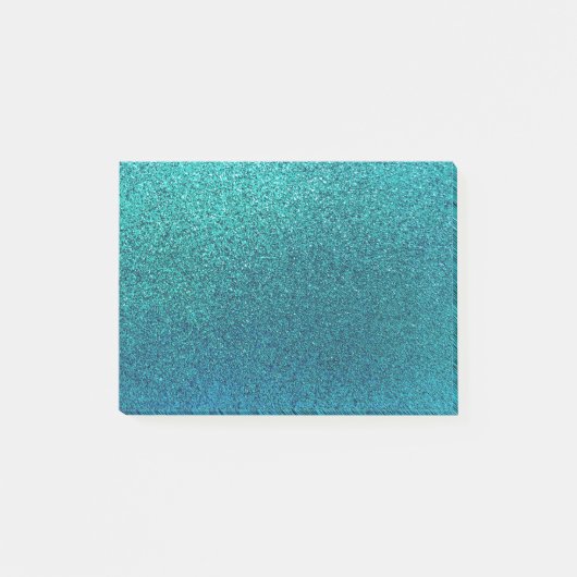 Imitate Aqua Aquamarin Türkis Blauer Glitzer Hinte Post-it Klebezettel (Vorderseite)
