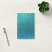 Imitate Aqua Aquamarin Türkis Blauer Glitzer Hinte Post-it Klebezettel (Büro)