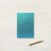Imitate Aqua Aquamarin Türkis Blauer Glitzer Hinte Post-it Klebezettel (Auf Schreibtisch)
