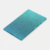 Imitate Aqua Aquamarin Türkis Blauer Glitzer Hinte Post-it Klebezettel (angewinkelt)