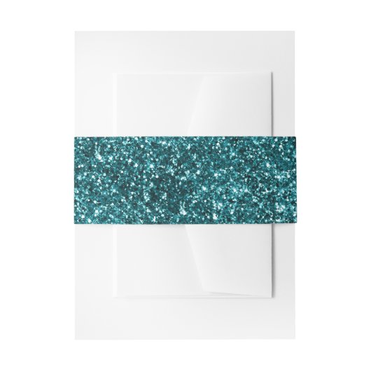 Imitate Aquamarin Blue Glitzer Einladungsbanderole (Vorderseite Beispiel)