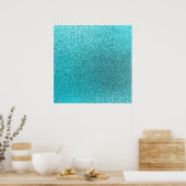 Imitate Aquamarin Blue Glitzer Hintergrund Sparkle Poster (Küche)