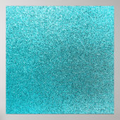 Imitate Aquamarin Blue Glitzer Hintergrund Sparkle Poster (Vorne)