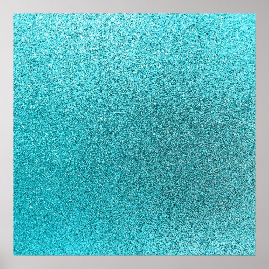 Imitate Aquamarin Blue Glitzer Hintergrund Sparkle Poster (Vorne)
