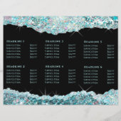 Imitate aquamarin Glitzer Broschüre (Rückseite)