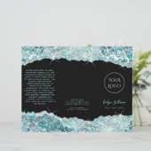 Imitate aquamarin Glitzer Broschüre (Stehend Vorderseite)