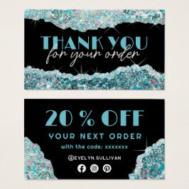 Imitate aquamarin Glitzer-Nachfolge Discount-Karte
