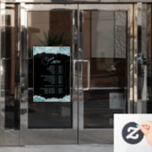 Imitate Aquamarin Glitzer Services Menü Fensteraufkleber (Büro Tür)