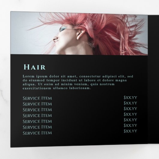 Imitate aquamarin Glitzer Trifold Broschüre (Innen Erste Seite)